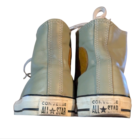 Converse Chuck Taylor All Star Leather High-Top Sneaker Sage Green Size 9 Unisex - Picture 4 of 7